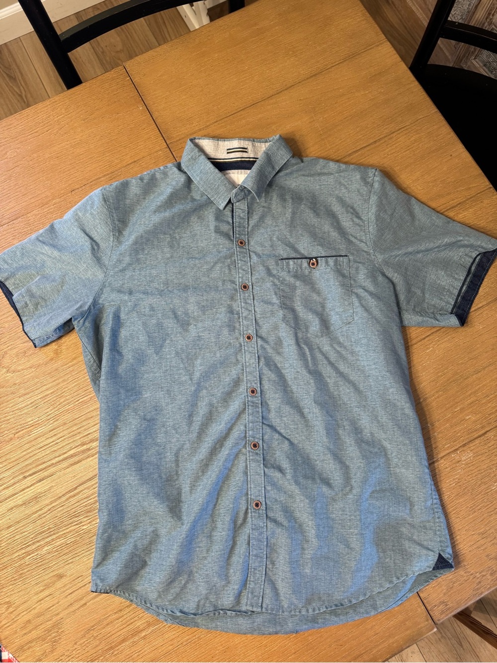 Craft + Flow Men's Short-Sleeve Button-Up Shirt - Denim Blue